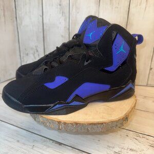 Nike Jordan Youth Sz 5.5Y True Flight High Black Purple Basketball Shoes 343795